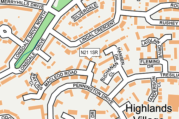 N21 1SR map - OS OpenMap – Local (Ordnance Survey)