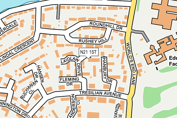 N21 1ST map - OS OpenMap – Local (Ordnance Survey)