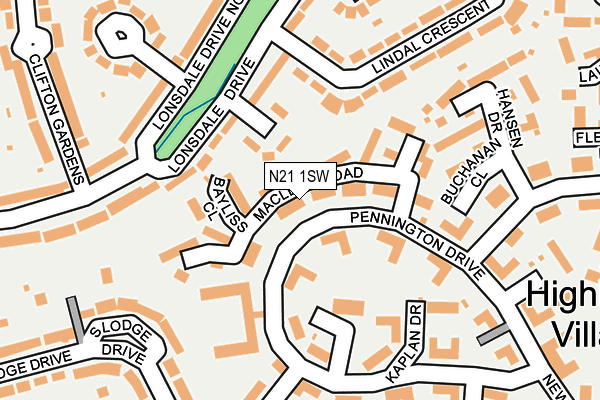 N21 1SW map - OS OpenMap – Local (Ordnance Survey)