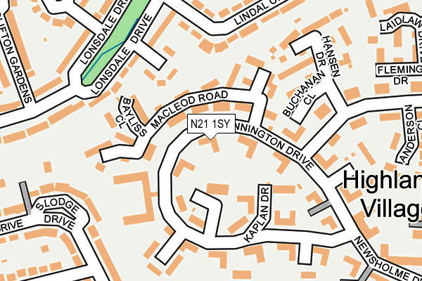 N21 1SY map - OS OpenMap – Local (Ordnance Survey)