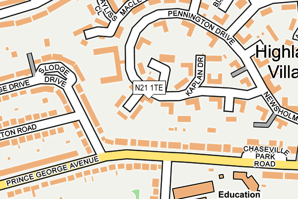 N21 1TE map - OS OpenMap – Local (Ordnance Survey)