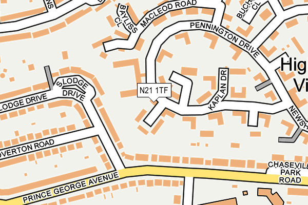 N21 1TF map - OS OpenMap – Local (Ordnance Survey)