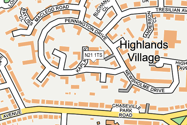 N21 1TS map - OS OpenMap – Local (Ordnance Survey)