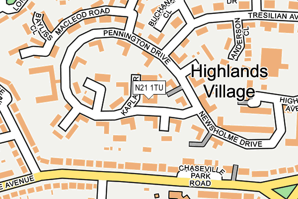 N21 1TU map - OS OpenMap – Local (Ordnance Survey)