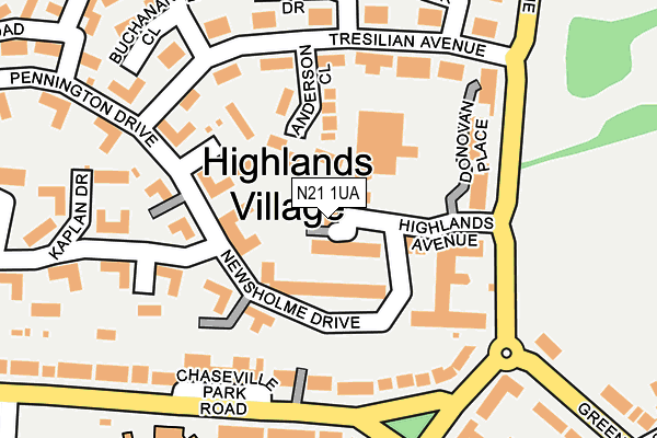 N21 1UA map - OS OpenMap – Local (Ordnance Survey)