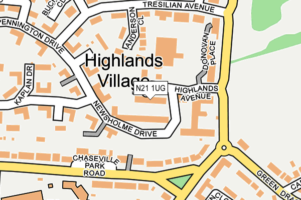 N21 1UG map - OS OpenMap – Local (Ordnance Survey)
