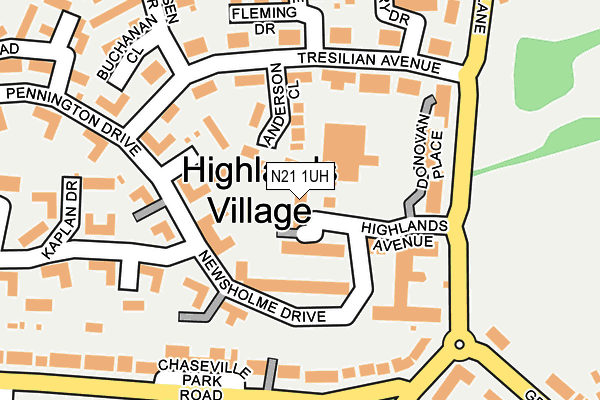 N21 1UH map - OS OpenMap – Local (Ordnance Survey)