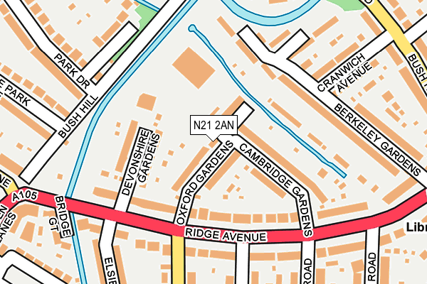 N21 2AN map - OS OpenMap – Local (Ordnance Survey)