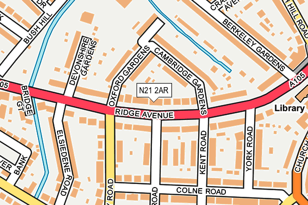 N21 2AR map - OS OpenMap – Local (Ordnance Survey)