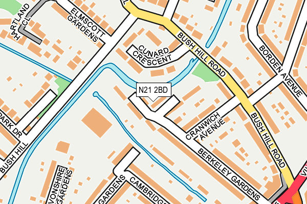 N21 2BD map - OS OpenMap – Local (Ordnance Survey)