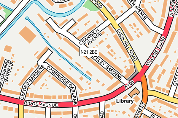 N21 2BE map - OS OpenMap – Local (Ordnance Survey)
