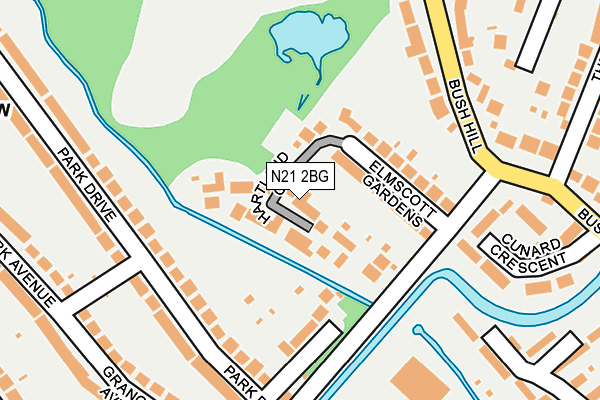N21 2BG map - OS OpenMap – Local (Ordnance Survey)