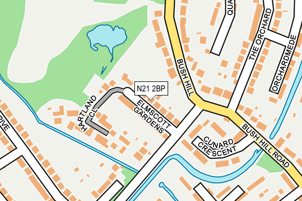 N21 2BP map - OS OpenMap – Local (Ordnance Survey)