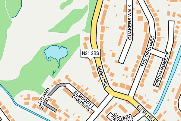 N21 2BS map - OS OpenMap – Local (Ordnance Survey)