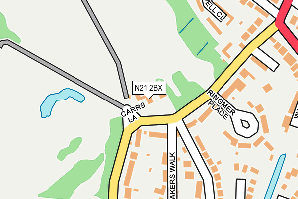 N21 2BX map - OS OpenMap – Local (Ordnance Survey)