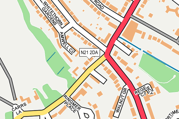 N21 2DA map - OS OpenMap – Local (Ordnance Survey)