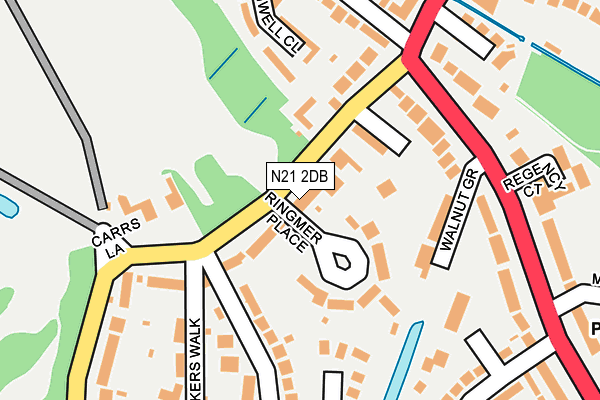 N21 2DB map - OS OpenMap – Local (Ordnance Survey)