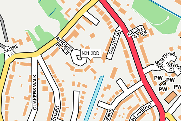 N21 2DD map - OS OpenMap – Local (Ordnance Survey)