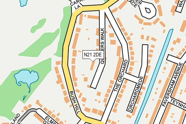 N21 2DE map - OS OpenMap – Local (Ordnance Survey)