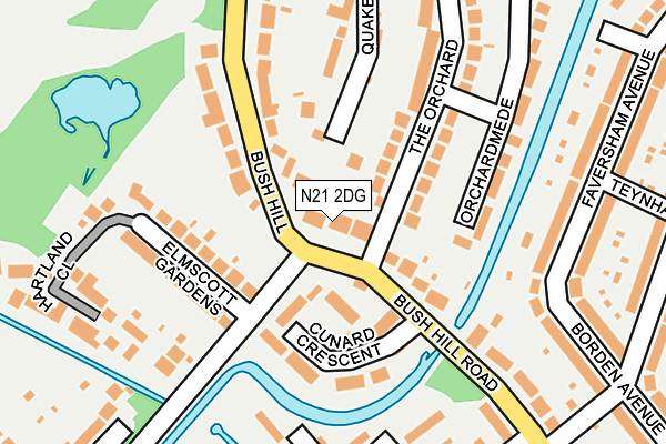 N21 2DG map - OS OpenMap – Local (Ordnance Survey)