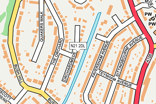 N21 2DL map - OS OpenMap – Local (Ordnance Survey)