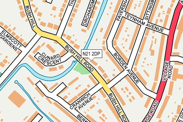 N21 2DP map - OS OpenMap – Local (Ordnance Survey)