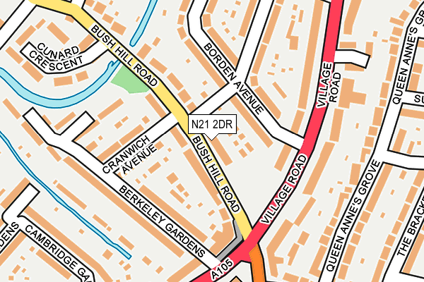 N21 2DR map - OS OpenMap – Local (Ordnance Survey)