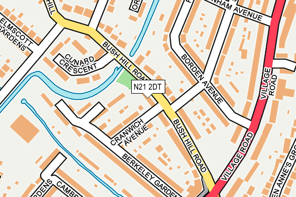 N21 2DT map - OS OpenMap – Local (Ordnance Survey)