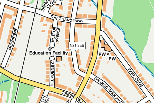 N21 2EB map - OS OpenMap – Local (Ordnance Survey)