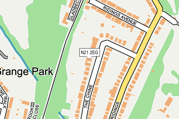 N21 2EG map - OS OpenMap – Local (Ordnance Survey)