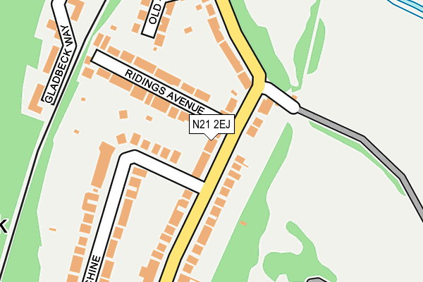 N21 2EJ map - OS OpenMap – Local (Ordnance Survey)