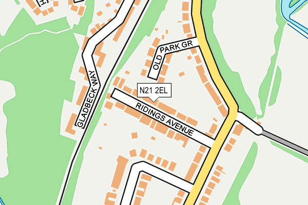 N21 2EL map - OS OpenMap – Local (Ordnance Survey)
