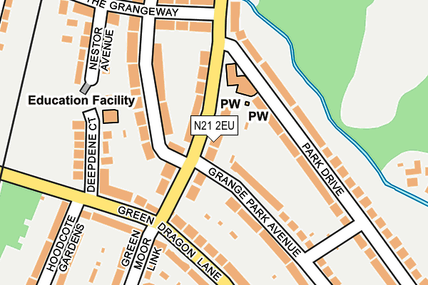 N21 2EU map - OS OpenMap – Local (Ordnance Survey)