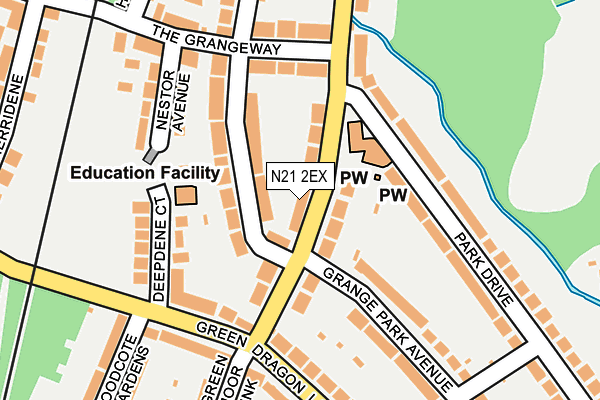 N21 2EX map - OS OpenMap – Local (Ordnance Survey)