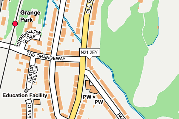N21 2EY map - OS OpenMap – Local (Ordnance Survey)