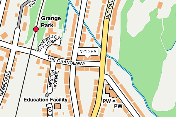 N21 2HA map - OS OpenMap – Local (Ordnance Survey)