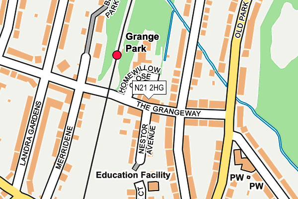 N21 2HG map - OS OpenMap – Local (Ordnance Survey)