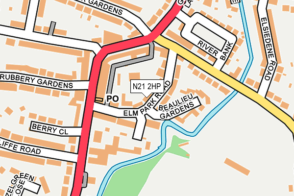 N21 2HP map - OS OpenMap – Local (Ordnance Survey)
