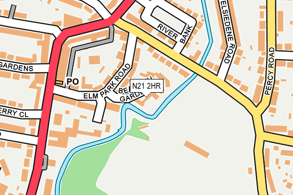 N21 2HR map - OS OpenMap – Local (Ordnance Survey)