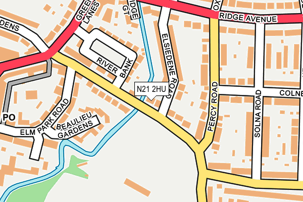 N21 2HU map - OS OpenMap – Local (Ordnance Survey)