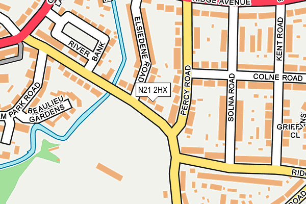N21 2HX map - OS OpenMap – Local (Ordnance Survey)