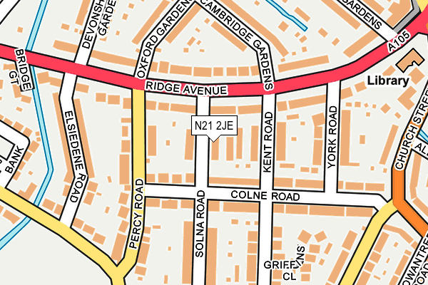 N21 2JE map - OS OpenMap – Local (Ordnance Survey)