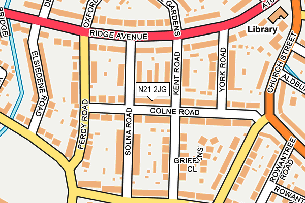 N21 2JG map - OS OpenMap – Local (Ordnance Survey)