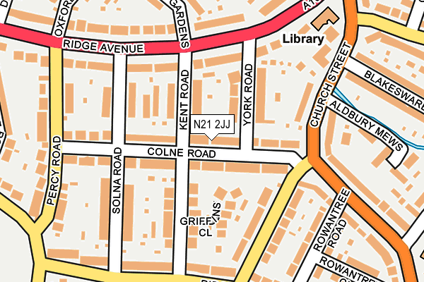 N21 2JJ map - OS OpenMap – Local (Ordnance Survey)