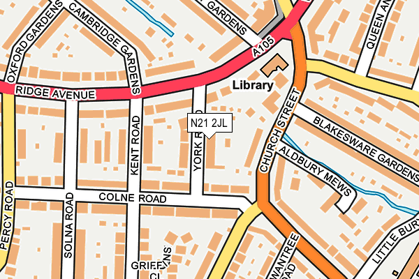 N21 2JL map - OS OpenMap – Local (Ordnance Survey)