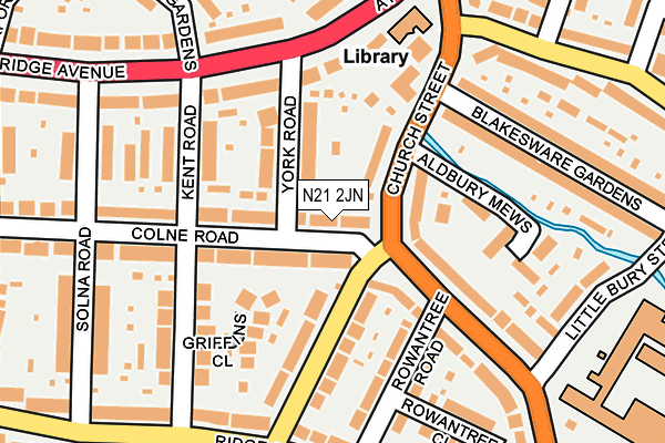 N21 2JN map - OS OpenMap – Local (Ordnance Survey)