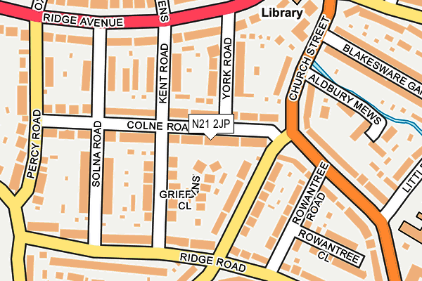 N21 2JP map - OS OpenMap – Local (Ordnance Survey)