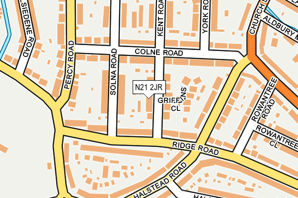 N21 2JR map - OS OpenMap – Local (Ordnance Survey)