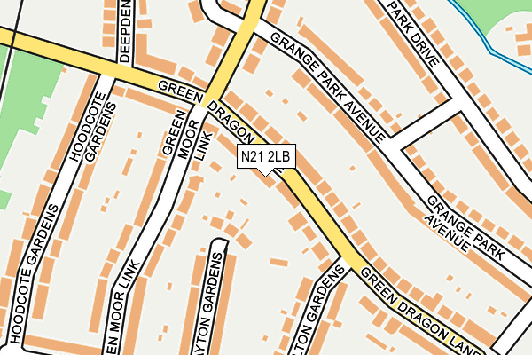 N21 2LB map - OS OpenMap – Local (Ordnance Survey)