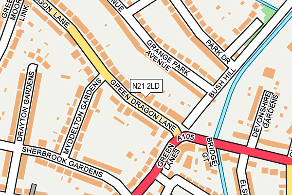 N21 2LD map - OS OpenMap – Local (Ordnance Survey)